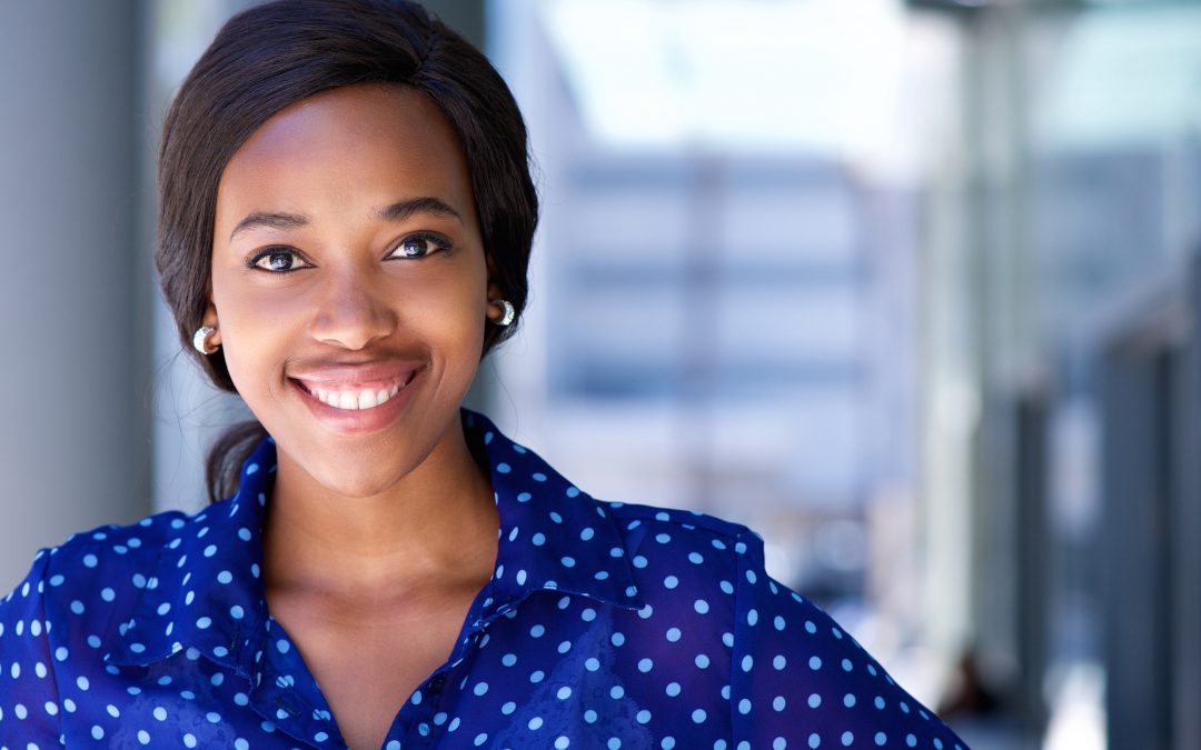 Happy business woman