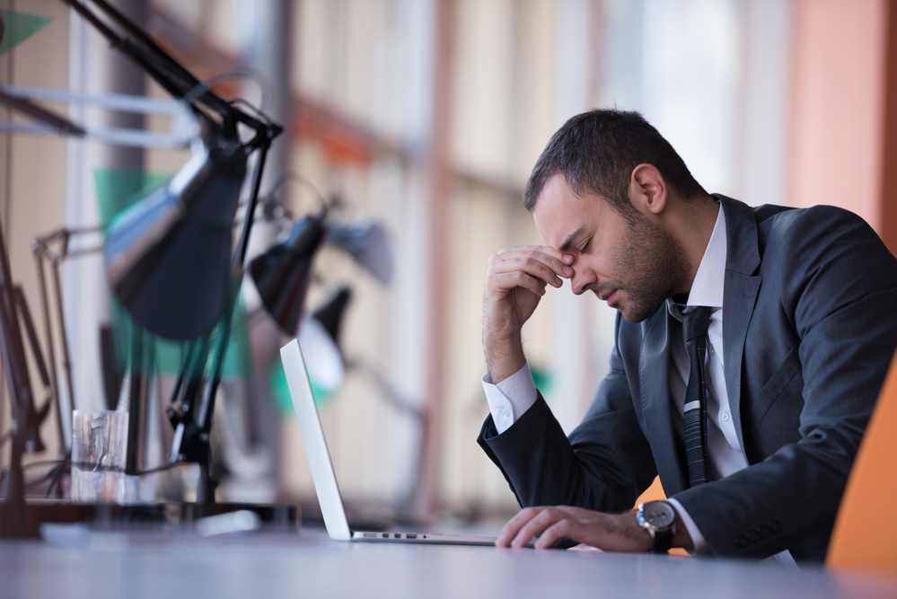 stressed business man at the office